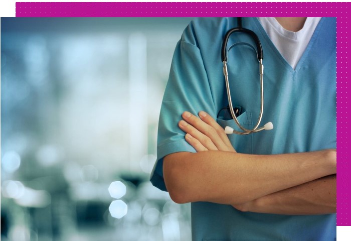 A doctor holding a stethoscope on her shoulder in Central MA, Worcester and Greater Boston MA.