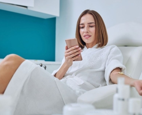 A woman enjoying the fall season, feeling better after receiving IV Therapy for Seasonal Allergies.