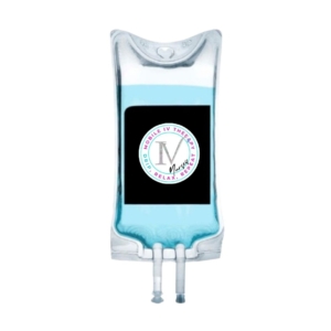 IV bag with the IV Nurses logo. Promotional image for "A Fun Night" Hangover Basic Treatment.
