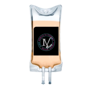 IV bag with the IV Nurses logo. Promotional image for “Oh No" Basic Morning Sickness treatment.
