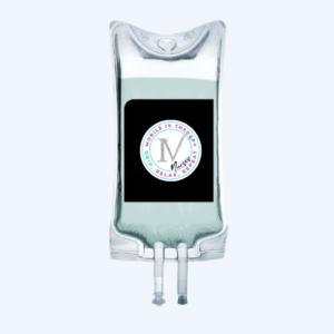 IV bag with the IV Nurses logo. Promotional image for “That Time of Year" Allergy treatment.